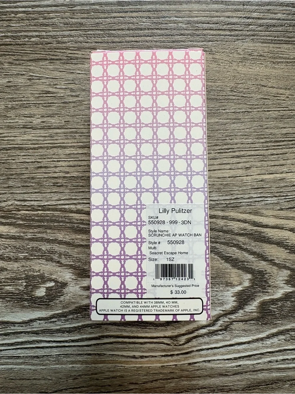 Lilly Pulitzer Scrunchie Apple Watch Band Secreat Escape Home 38/40/42/44mm NWT